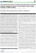 Cover page: Cyclin-dependent kinase-mediated phosphorylation and the negative regulatory domain of transcription factor B-Myb modulate its DNA binding