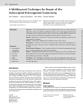 Cover page: A Multilayered Technique for Repair of the Suboccipital Retrosigmoid Craniotomy