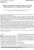 Cover page: A Report on Molecular Diagnostic Testing for Inherited Retinal Dystrophies by Targeted Genetic Analyses