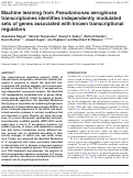 Cover page: Machine learning from Pseudomonas aeruginosa transcriptomes identifies independently modulated sets of genes associated with known transcriptional regulators