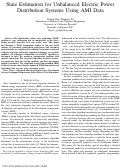 Cover page: State estimation for unbalanced electric power distribution systems using AMI data