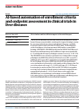 Cover page: AI-based automation of enrollment criteria and endpoint assessment in clinical trials in liver diseases