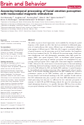 Cover page: Assessing temporal processing of facial emotion perception with transcranial magnetic stimulation