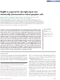 Cover page: RdgB2 is required for dim-light input into intrinsically photosensitive retinal ganglion cells