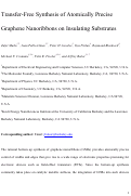 Cover page: Transfer-Free Synthesis of Atomically Precise Graphene Nanoribbons on Insulating Substrates