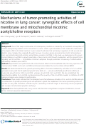 Cover page: Mechanisms of tumor-promoting activities of nicotine in lung cancer: synergistic effects of cell membrane and mitochondrial nicotinic acetylcholine receptors.