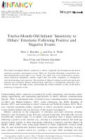 Cover page: Twelve‐Month‐Old Infants’ Sensitivity to Others’ Emotions Following Positive and Negative Events