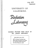 Cover page: POSITRON SPECTRUM FROM DECAY OF THE u MESON: SUPPLEMENT