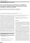 Cover page: Intracerebral Hemorrhage and Ischemic Stroke of Different Etiologies Have Distinct Alternatively Spliced mRNA Profiles in the Blood: a Pilot RNA-seq Study