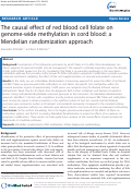 Cover page: The causal effect of red blood cell folate on genome-wide methylation in cord blood: a Mendelian randomization approach