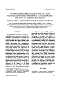 Cover page: Correlation of Clinical Neuromusculoskeletal and Central Somatosensory Performance: Variability in Controls and Patients With Severe and Mild Focal Hand Dystonia