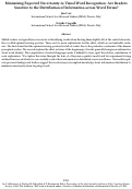 Cover page: Minimizing Expected Uncertainty in Visual Word Recognition: Are Readers Sensitive to the Distribution of Information across Word Forms?