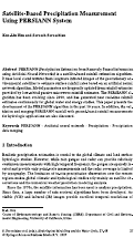 Cover page: Satellite-Based Precipitation Measurement Using PERSIANN System