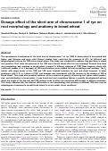 Cover page: Dosage effect of the short arm of chromosome 1 of rye on root morphology and anatomy in bread wheat