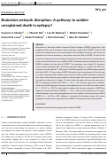 Cover page: Brainstem network disruption: A pathway to sudden unexplained death in epilepsy?