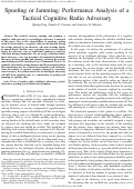 Cover page: Spoofing or Jamming: Performance Analysis of a Tactical Cognitive Radio Adversary