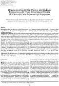 Cover page: Development and initial porcine and cadaver experience with three-dimensional printing of endoscopic and laparoscopic equipment.