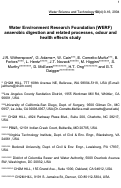 Cover page: Water Environment Research Foundation (WERF) anaerobic digestion and related processes, odour and health effects study