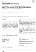 Cover page: A Retrospective Observational Analysis of Overall Survival with Sipuleucel-T in Medicare Beneficiaries Treated for Advanced Prostate Cancer.