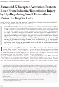 Cover page: Farnesoid X Receptor Activation Protects Liver From Ischemia/Reperfusion Injury by Up‐Regulating Small Heterodimer Partner in Kupffer Cells