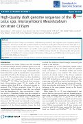 Cover page: High-Quality draft genome sequence of the Lotus spp. microsymbiont Mesorhizobium loti strain CJ3Sym