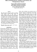 Cover page: Effects of Working Memory Training on L2 Proficiency andWorking Memory Capacity