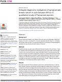 Cover page: Delayed diagnostic evaluation of symptomatic breast cancer in sub-Saharan Africa: A qualitative study of Tanzanian women