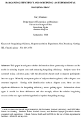 Cover page: BARGAINING EFFICIENCY AND SCREENING: AN EXPERIMENTAL INVESTIGATION