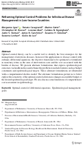 Cover page: Reframing Optimal Control Problems for Infectious Disease Management in Low-Income Countries