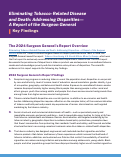 Cover page of Eliminating Tobacco-Related Disease and Death: Addressing Disparities— A Report of the Surgeon General - Key Findings