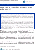 Cover page: Acute nerve stretch and the compound motor action potential*