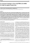 Cover page: A convenient strategy to clone small RNA and mRNA for high-throughput sequencing