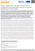 Cover page: Mission, Organization, and Future Direction of the Serological Sciences Network for COVID-19 (SeroNet) Epidemiologic Cohort Studies