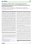 Cover page: Substitution of the D1-Asn87 site in photosystem II of cyanobacteria mimics the chloride-binding characteristics of spinach photosystem II