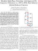 Cover page: Modified Split-Phase Switching with Improved Fly Capacitor Utilization in a 48V-to-POL Dual Inductor Hybrid-Dickson Converter