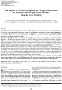 Cover page: The Impact of Stone Multiplicity on Surgical Decisions for Patients with Large Stone Burden: Results from ReSKU