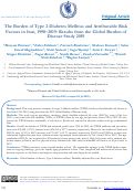 Cover page: The Burden of Type 2 Diabetes Mellitus and Attributable Risk Factors in Iran, 1990-2019: Results from the Global Burden of Disease Study 2019.