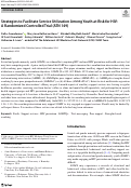 Cover page of Strategies to Facilitate Service Utilization Among Youth at Risk for HIV: A Randomized Controlled Trial (ATN 149).