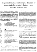 Cover page: A systematic method for tuning the dynamics of electrostatically actuated vibratory gyros