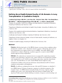 Cover page: Defining novel health-related quality of life domains in lung transplantation: a qualitative analysis