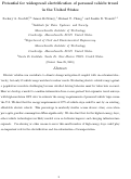 Cover page: Potential for widespread electrification of personal vehicle travel in the United States