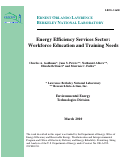 Cover page: Energy Efficiency Services Sector: Workforce Education and Training Needs