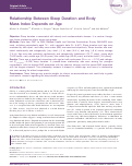 Cover page: Relationship between sleep duration and body mass index depends on age