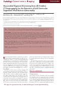 Cover page: Myocardial Regional Shortening from 4D Cardiac CT Angiography for the Detection of Left Ventricular Segmental Wall Motion Abnormality.