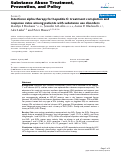 Cover page: Interferon alpha therapy for hepatitis C: treatment completion and response rates among patients with substance use disorders