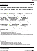 Cover page: Intracranial and subcortical volumes in adolescents with early-onset psychosis: A multisite mega-analysis from the ENIGMA consortium.