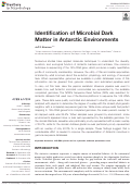 Cover page: Identification of Microbial Dark Matter in Antarctic Environments