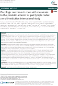 Cover page: Oncologic outcomes in men with metastasis to the prostatic anterior fat pad lymph nodes: a multi-institution international study