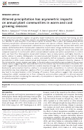 Cover page: Altered precipitation has asymmetric impacts on annual plant communities in warm and cool growing seasons