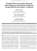 Cover page: Terminal Pleistocene-Early Holocene Spatio-Temporal and Settlement Patterns Around Pluvial Lake Mojave, California